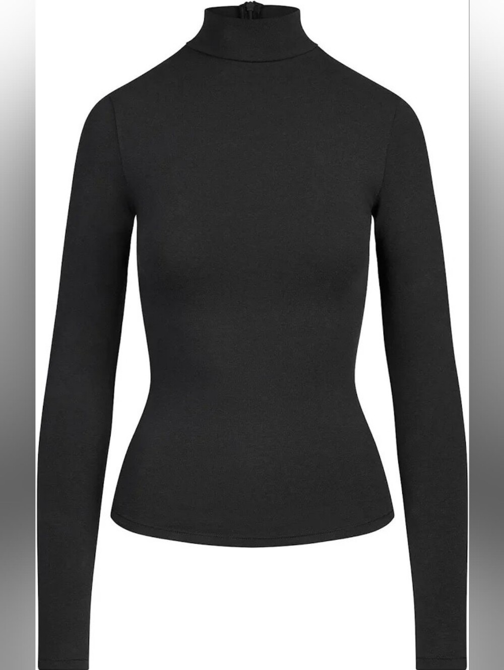 SKIMS Cotton Jersey Turtleneck Top - Onyx medium